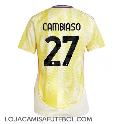 Camisa de Futebol Juventus Andrea Cambiaso #27 Equipamento Secundário Mulheres 2024-25 Manga Curta